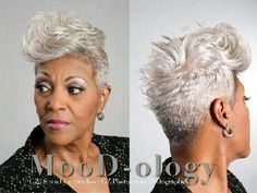 Seriously fly! Gray Dyed Hair, Classic Short Hairstyles, Grey Dyed Hair, Hair African American, Pepper Hair, Gray Hairstyles, Grey Hair Don't Care, Hair African, Beautiful Gray Hair