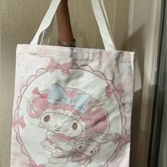 Brand New My Melody Tote Bag Very Big And Spacious Hello Kitty Print Tote Bag For Daily Use, Hello Kitty Print Tote Bag For Everyday, Pink Hello Kitty Everyday Bags, Cute Design Tote Bag For Daily Use, Kawaii Hello Kitty Print Bags For Daily Use, Cute Tote Shoulder Bag With Hello Kitty Print, Cute Hello Kitty Print Tote Shoulder Bag, Everyday Kawaii Hello Kitty Print Bags, Everyday Cute Hello Kitty Shoulder Bag