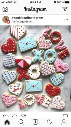 some cookies that are on top of a marble counter with the words instagram written in it