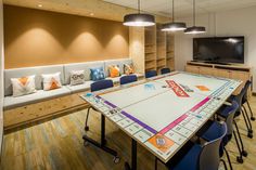 a board game table in an office setting