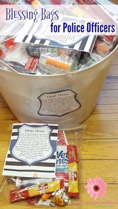 a large metal bucket filled with candy and candies