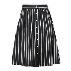 Infuse your wardrobe with classy, striking style with this midi skirt! You will love the stunning stripes that create a bold and beautiful silhouette, while it elevates a versatile a-line skirt with a button front and ruched detail for a flattering finish. This classic black and white swing skirt features a slightly gathered waistline for the perfect fullness. Stretch back waist for ultimate comfort and flexibility in size. Button down front for that retro touch. Black And White Striped Skirt, Midi Skirt Black, Midi Skirt With Pockets, White Striped Skirt, Beautiful Silhouette, Midi Flare Skirt, Stretch Back, Striped Skirt, Black Midi Skirt