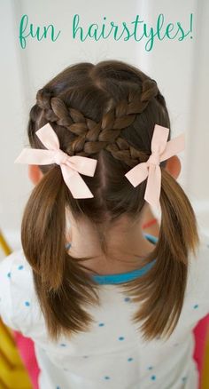 Hair Styles For Girls, Easy Hair Styles, Very Easy Hairstyles, Fun Hairstyles, Easy Hairdos, Easy Hairstyles For School