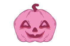 a purple pumpkin with an evil face on it