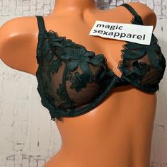 New With Tags Victoria’s Secret Luxe Lingerie Unlined Plunge Bra Floral Appliqu Embroidery Size 32d 34b 36dd 38d 38dd Price Firm Green Fitted Lace Bra, Green Lace Bra With Lace Trim, Green Lace Party Bra, Fitted Floral Embroidery Bra, Elegant Green Lace Bra, Victoria's Secret Green Lace Trim Bra, Elegant Green Bra With Lace Trim, Mesh Bra, Floral Color