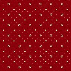 a red background with small white dots on the bottom and gold dots in the middle