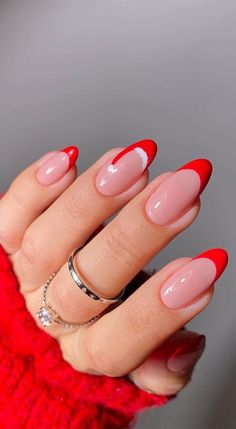 Winter Nails Acrylic, Red Nail, Cute Acrylic Nails