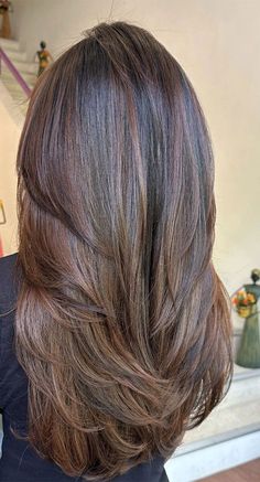 Asian Hair With Layers, Long Layers Rounded, Hair Cuts Layers Medium, Short Layered Long Hair, Layers Back Of Hair, Straight Hair Haircuts Women, Cute Hair Cuts Medium Long, Indian Girl Haircut, Butterfly Haircut Brunette