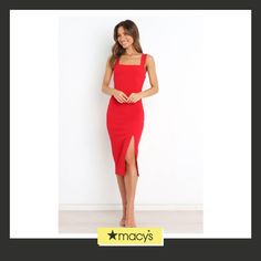 in stock Petal And Pup, Simple Dresses, Midi Length, Red Dress, Fitness Models, Pick Up, In Store, Bodycon Dress, Buy Online