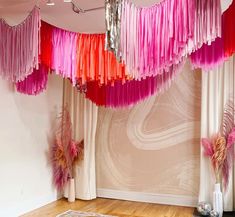 Fringe Banner Ceiling, Diy Ceiling Fringe, Ceiling Fringe Garland, Fringe Ceiling Decor, Diy Fringe Garland, Ceiling Fringe, Ceiling Garland, 40th Party Decorations