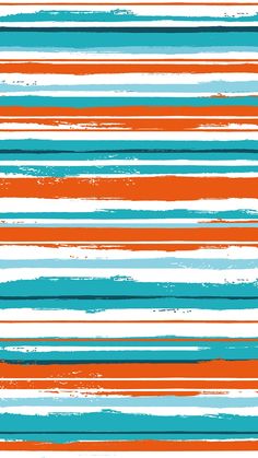 an orange, blue and white striped wallpaper pattern with horizontal stripes on the bottom