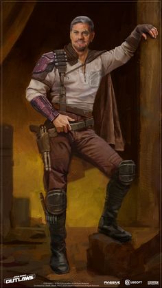 a painting of a man dressed in star wars clothing and holding his arm out to the side