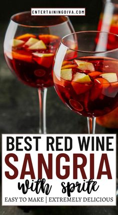 Easy Red Wine Sangria With Sprite Sangria Punch, Red Wine Sangria