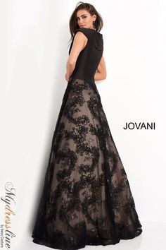 Looking for a breathtaking evening gown? Then look no further than this Jovani style! The A-line silhouette is figure-flattering and the v-neck neckline is both elegant and alluring. Plus, the sequin embellishments add just the right amount of sparkle. Whether you're attending a black tie affair or a gala, this dress is sure to turn heads. Long Black Dress Formal, Gown Couture, Informal Wedding Dresses, Evening Wear Dresses, Black Evening Gown, Formal Evening Wear, A Line Evening Dress, Embellished Skirt, Satin Evening Dresses