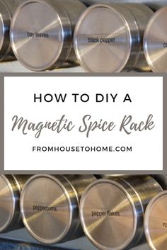 How To Make A DIY Magnetic Spice Rack | Kitchen Decor and Storage Ideas Diy Kitchen Organization, Magnetic Spice Rack, Spice Rack Storage, Galvanized Sheet Metal, Sewing Room Storage, Kitchen Mood Board, Magnetic Spice, Galvanized Sheet