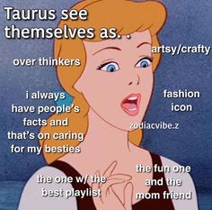 an image of a cartoon character with the caption taurus see themselvess as