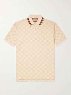 GUCCI Logo-Embroidered Cotton-Piqué Polo Shirt for Men | MR PORTER Gucci Polo Shirt Men, Gucci Polo Shirt, Gucci Collection, Gucci Shirt, Gucci Jacket, Mens Casual Dress Outfits, Gucci Monogram, Guess Men, Polo Shirt White