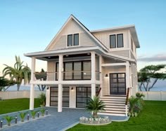 this is an artist's rendering of a two story house