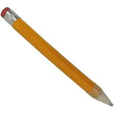 a yellow pencil with a red tip