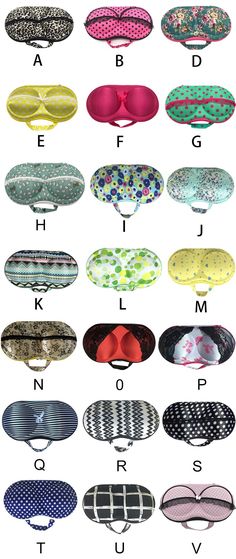 many different types of headbands are shown in this image, with the letters and numbers