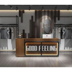 the front desk of a clothing store