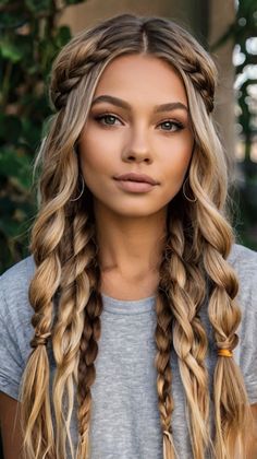 How to Achieve Elegant Jumbo Boho Braids with Layered Strands 🌸 Braids With Flowers, Braids With Accessories, Jungle Warrior, Jumbo Boho Braids, Female Hairstyles, Beautiful Braided Hair, Hair Upstyles, Hippie Hair, Hair Stylies