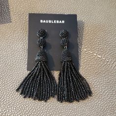 Baubles Black Beaded Earings. In New Condition. Black Beaded Evening Earrings, Black Beaded Earrings With Dangling Beads For Evening, Black Dangling Beads Earrings For Evening, Black Beaded Earrings For Party, Black Beaded Dangling Earrings For Evening, Black Beaded Earrings For Evening, Party Black Beaded Round Earrings, Black Beaded Earrings, Crab Earrings