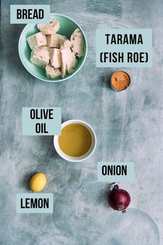 the ingredients to make this recipe include fish, lemon, bread, and tarma fish roee