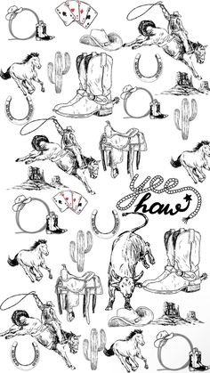 some drawings of horses and other animals in different positions, with the words texas written on them