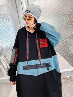 Model's information : Sku CY-!65547 Material >50%Cotton Style Hooded , Long Sleeves Feature Printing , Applique Occasion Urban , Punk Seasons Spring , Autumn , Winter Type Hoodies&Jackets , Dresses Color BLACK Size FREE SIZE Model's information: Weight:52kg Height:166cm（65.35 inches) Waist:66cm（25.98 inches) Bust:80cm（31.50 inches) Hips:86cm（33.86 inches) Please consult the size chart we provide for this item's measurements to help you decide which size to buy.Please note: There may be 1-3cm differ due to manual measurement.CMINCH Bust Waist Raglan Sleeve Hemline Length Sleeve Opening FREE SIZE 122 126 130 130 96 18 Trendy Black Patchwork Hoodie, Trendy Black Hoodie With Patchwork, Harajuku Style Black Hoodie For Winter, Harajuku Style Black Winter Hoodie, Black Harajuku Hoodie For Winter, Black Harajuku Style Hoodie, Trendy Black Patchwork Sweatshirt, Urban Black Patchwork Hoodie, Black Urban Hoodie With Patchwork