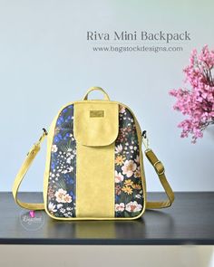 Riva Mini Backpack – Bagstock Designs Pen Pattern, Chicago Screws, Sewing Machine Embroidery, Seam Binding, Convertible Bags, Printable Patterns, Mini Backpack, Lining Fabric