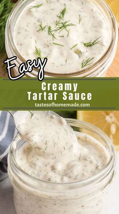 two jars filled with creamy tartar sauce