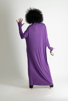 Long Summer Blouson Dress with Turtleneck, Purple color, long sleeves and loose line. Suitable for Summer. SIZE & FIT: *Our Model is 5′6″ / 175 cm and wears size M. *Available Sizes: form XS up to 8XL *This product could be customized according to your measurements. *Please leave your requirements in the checkout. CARE Dry Cleaning Machine Wash 30oC Hand Wash with warm water Medium hot iron Time to ship & DELIVERY : Your piece will be ready to ship in 5-6 biz days upon placing your order Oversized Long Sleeve Maxi Dress For Winter, Oversized Long Sleeve Maxi Dress For Fall, Purple Long Sleeve Dress For Winter, Purple Long Dress For Winter, Long Purple Dress For Winter, Purple Long Maxi Dress For Fall, Purple Maxi Dress For Fall, Long Sleeve Purple Maxi Dress For Fall, Purple Long Sleeve Maxi Dress For Spring