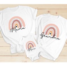 We are loving these leopard print tops this AW. With cute 'Mama', 'Grandma' and 'Mini' graphic slogans, team this top with Grandma & Mini for the ultimate co-ord look. Tops in set are ordered separately from dropdown menu. Mum, Granda and Kid Matching Collection Rainbow Graphic Logos  Crew Neck Wash At 30 Degrees Love Slogan, Mum And Baby, Rainbow Graphic, Matching T Shirts, Green Sweatshirt, We Are Love, Leopard Print Top, Pastel Rainbow, Co Ord