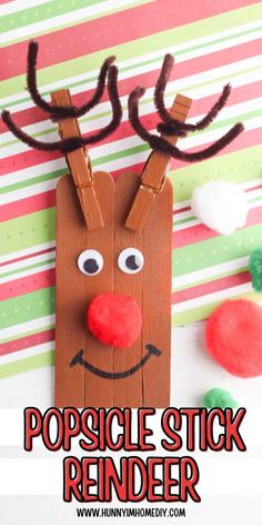 popsicle stick reindeer craft for kids to make