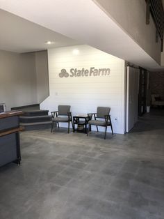 the state farm office is clean and ready for customers to use