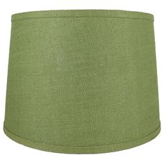 a green lamp shade on a white background