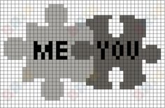 a cross stitch pattern with the word me on it