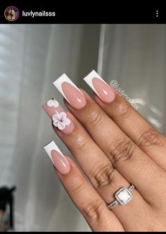 3d Flower Nails, Colored Acrylic Nails, French Tip Acrylic Nails, Simple Acrylic Nails, Short Square Acrylic Nails, Unique Acrylic Nails, Long Square Acrylic Nails