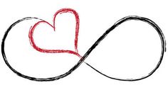 a drawing of a heart with the word love written in red and black on a white background