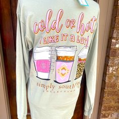 Simply Southern Long Sleeve T-Shirt Tts Tacky Sweater, Simply Southern Shirts, Friends Tee, Southern Women, Preppy Southern, Southern Shirts, Simply Southern, Awareness Ribbons, Grey Long Sleeve