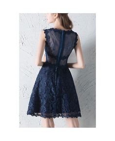 Buy navy blue lace short homecoming dress sleeveless at cheap price online. Free stable shipping and pro custom service since 2009. Blue Lace Mini Dress With Scalloped Detail, Blue Lace Mini Dress With Scalloped Lace, Sleeveless Lace Dress For Homecoming, Blue Lace Dress With Illusion Neckline, Blue Lace Mini Dress For Homecoming, Sleeveless Blue Lace Dress With Lace Bodice, Blue Sleeveless Lace Bodice Dress, Blue Lace Dress With Lace Bodice, Blue Lace Dress For Prom