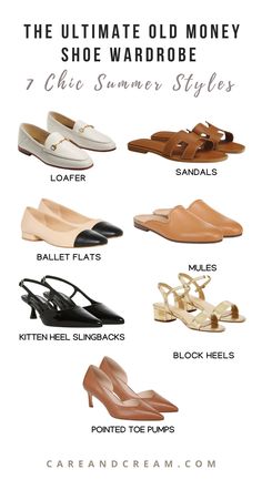 Womens Dress Shoes Classy, Old Money Style Shoes Woman, Classy Summer Shoes, Old Money Sandals Woman, Old Money Flats, Classic Shoes Women Classy, Old Money Women Shoes, Women’s Flats, Old Money Style Summer Women