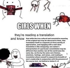 an advertisement for girls when they're reading a translation and know how to use it