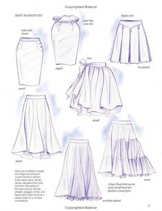 an image of women's skirts in various styles and sizes, including pleated