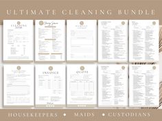 the ultimate cleaning bundle is shown in white and gold, with text overlaying it