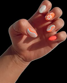 Fun, summery nails!! Acyrlics with gel on top😍 Creator: @breeleyyyybrekk Nail Stiletto, Preppy Nails, Teen Nails, Spring Acrylic Nails, Romantic Nails, Nails Coffin Short, Cute Simple Nails, Girly Acrylic, Simple Gel Nails