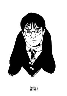 a black and white drawing of a woman with glasses on her head, wearing a suit and tie