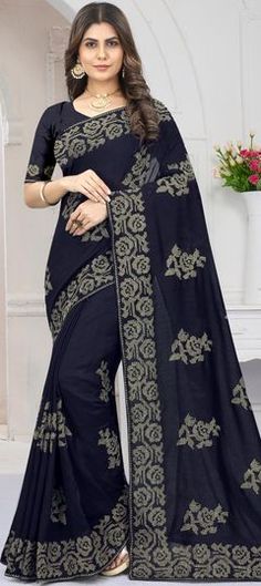 Black and Grey color Saree in Art Silk fabric with Embroidered, Zari work Black Saree With Floral Embroidery In Traditional Drape, Traditional Black Saree With Floral Embroidery, Black Saree With Floral Embroidery, Black Blouse Piece With Floral Embroidery For Festivals, Black Floral Embroidered Fabric In Traditional Drape, Black Semi-stitched Floral Embroidered Fabric, Black Floral Embroidered Saree For Festivals, Party Wear Sarees, Wearing Black