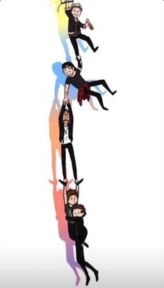 a group of people standing on top of each other